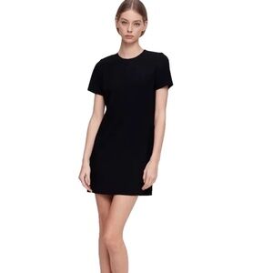 Aritzia Babaton Patricio Short Sleeve Shift Dress Size 0 Black